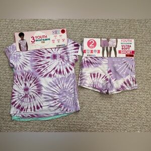 New 32 Degrees Youth Short-Sleeve Tie-Dye Tee and Short sets bundle size M 10/12